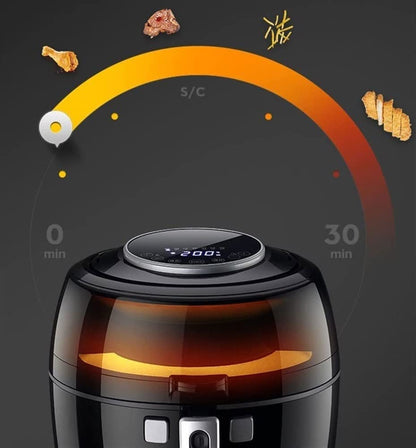 **Smart Airfryer 6,8 QT | LCD-Display, 1350 W, ölfreier Multifunktionskocher, Antihaft, automatische Abschaltung**
