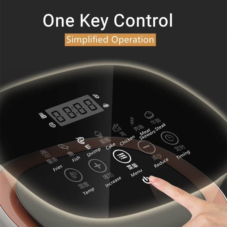 AJIEYMXD Elektrische Heißluftfritteuse ohne Öl Kochen zu Hause 360°-Backen LED-Touchscreen Top-Konfigurationen Haushaltsgeräte Airfryer Gedenktag