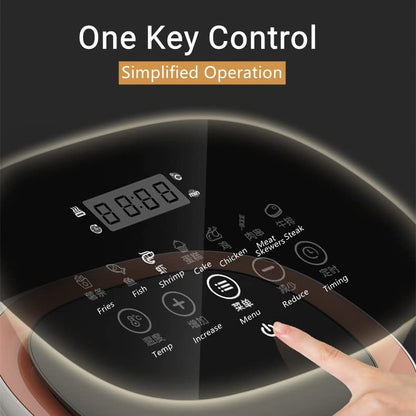 AJIEYMXD Elektrische Heißluftfritteuse ohne Öl Kochen zu Hause 360°-Backen LED-Touchscreen Top-Konfigurationen Haushaltsgeräte Airfryer Gedenktag
