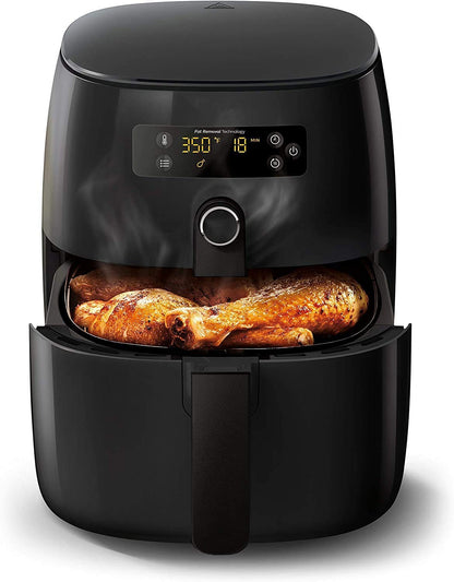 **AJIEYMXD Digitaler Airfryer Ofen | Touchscreen, Flachkorb, Twin-Turbostar-Technologie, ölfreies Kochen, Schwarz**
