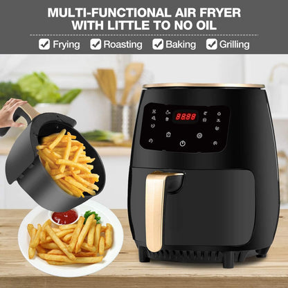 AJIEYMXD Heißluftfritteuse, 220 V, Multifunktions-Smart-Touch-LCD-Airfryer, Pommes-Frites-Pizza-Friteuse, Gedenktag
