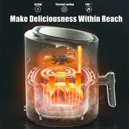 AJIEYMXD Elektrische Heißluftfritteuse ohne Öl Kochen zu Hause 360°-Backen LED-Touchscreen Top-Konfigurationen Haushaltsgeräte Airfryer Gedenktag