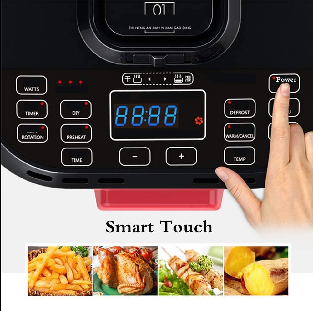 **1500 W Airfryer 10 L | Elektrische Heißluftfritteuse, Touch-Steuerung, Antihaft, ölfreies gesundes Kochen**