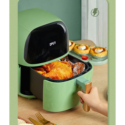 **AJIEYMXD Heißluftfritteuse 4 L | Touchscreen, 8 Programme, ölfreies Kochen, Antihaft, schnelle Airfryer-Technologie**