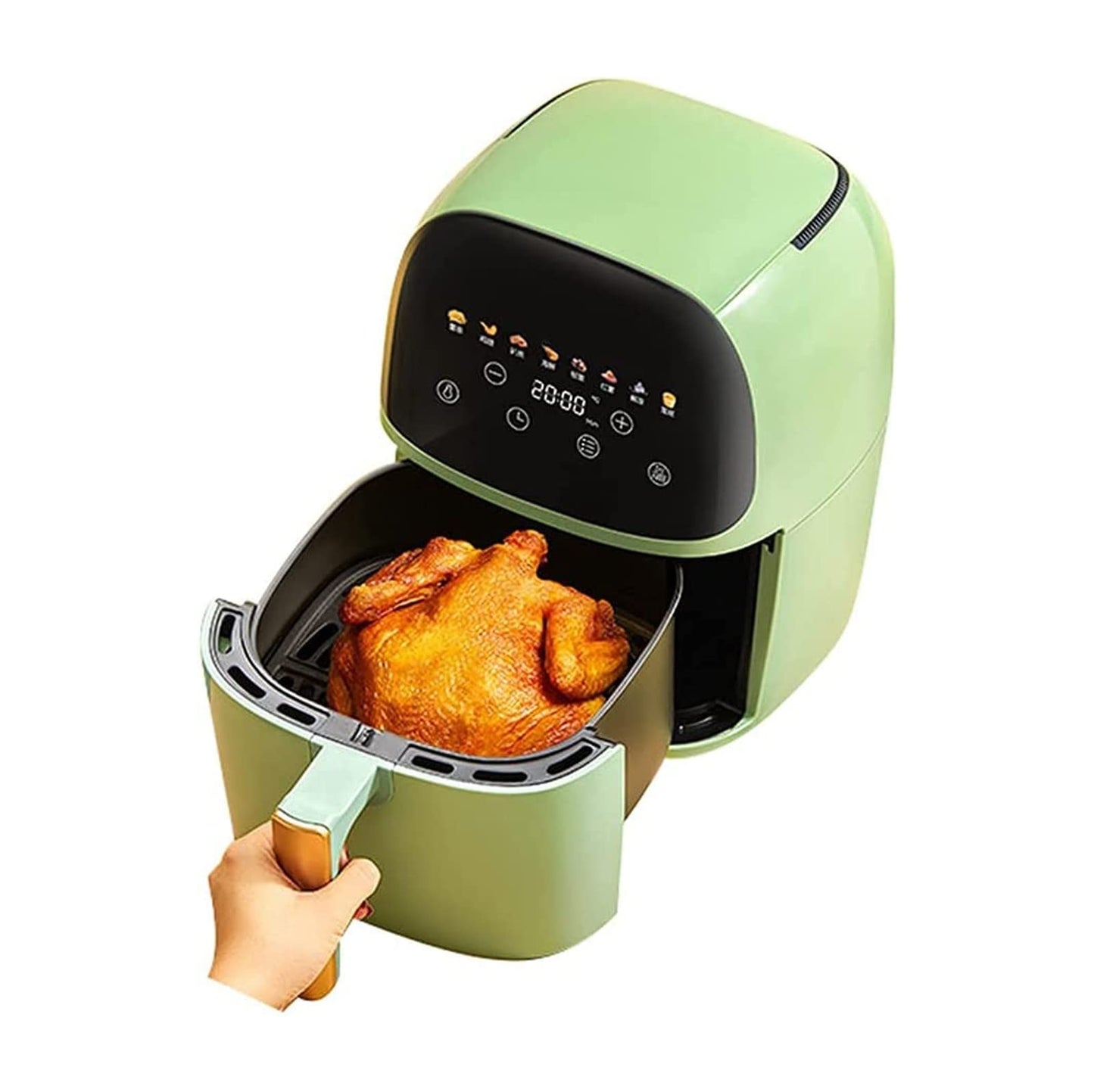 **AJIEYMXD Heißluftfritteuse 4 L | Touchscreen, 8 Programme, ölfreies Kochen, Antihaft, schnelle Airfryer-Technologie**