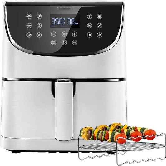 **Heißluftfritteuse mit großer Kapazität | Ölfreier Airfryer, Touchscreen, Vorheiz- & Vibrationsfunktion, Antihaft**