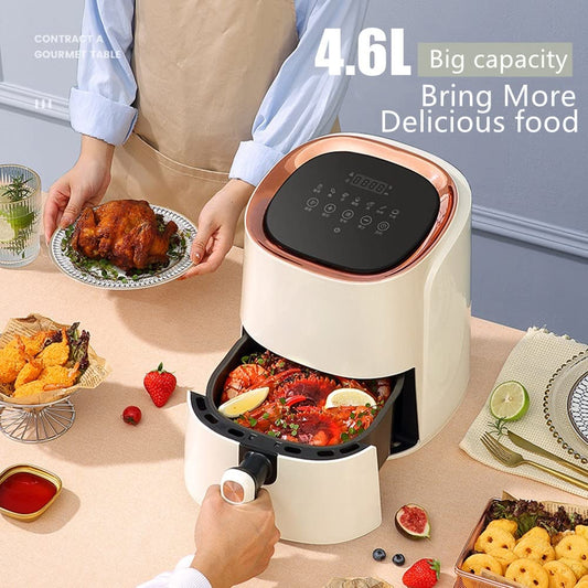 AJIEYMXD Elektrische Heißluftfritteuse ohne Öl Kochen zu Hause 360°-Backen LED-Touchscreen Top-Konfigurationen Haushaltsgeräte Airfryer Gedenktag
