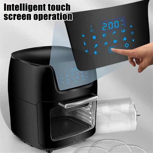 Hot Air Fryers for Home Use Hot Air Fryer Oven Electric Touch Digital Airfryer Rotisserie Dry Large Cooker 12L Hopeful Charity