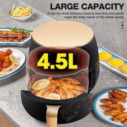 AJIEYMXD Heißluftfritteuse, 220 V, Multifunktions-Smart-Touch-LCD-Airfryer, Pommes-Frites-Pizza-Friteuse, Gedenktag