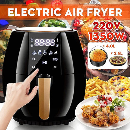 **Elektrische Heißluftfritteuse mit Smart-Touch | Große Kapazität, Timer, einstellbare Temperatur, schnelle Luftzirkulation**