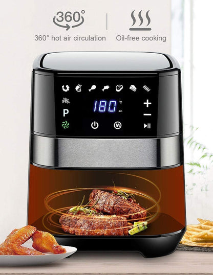 **AJIEYMXD Digitaler Airfryer 7-in-1 | Ölfreies Kochen, schnelles Luftzirkulationssystem, gesunde Mahlzeiten**