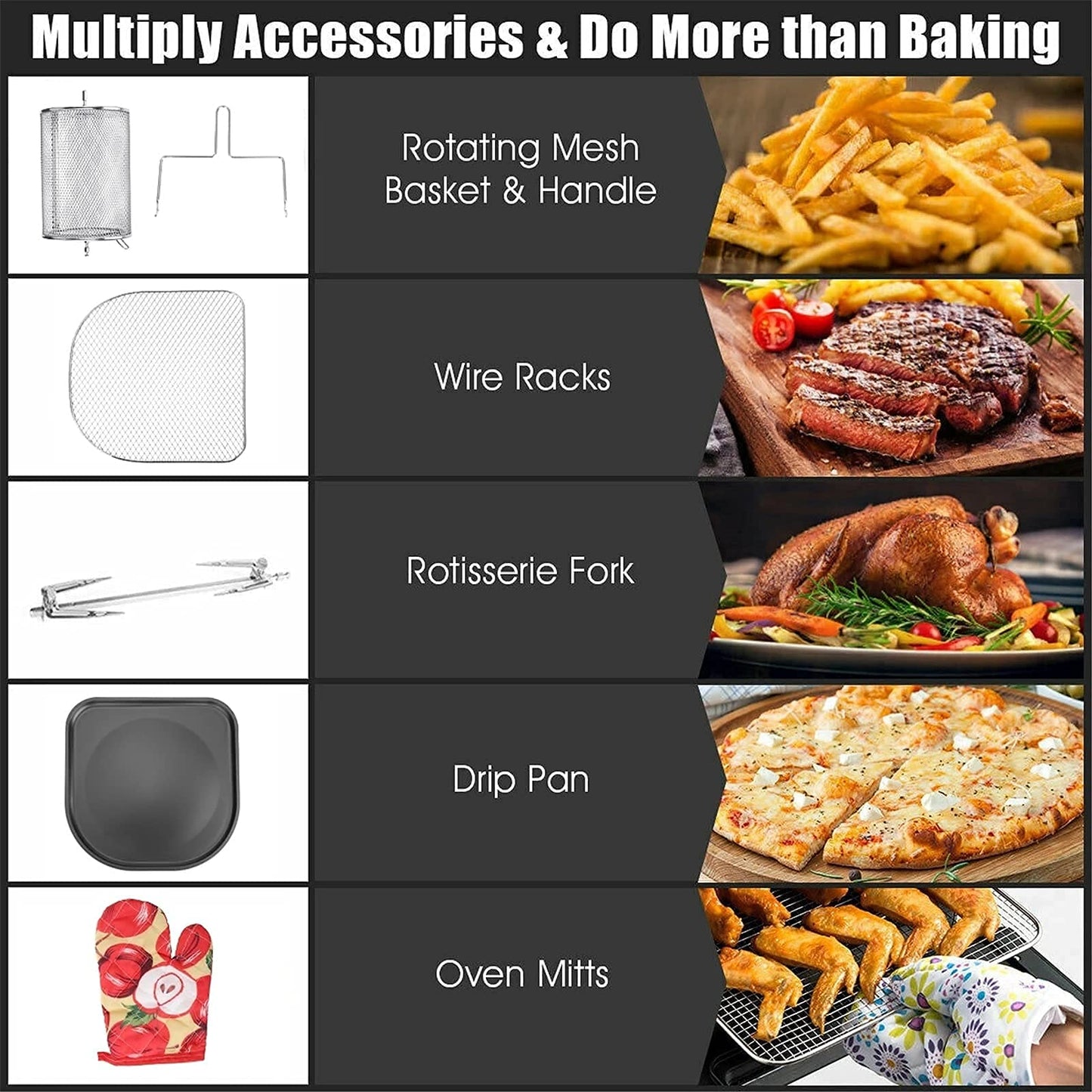 Hot Air Fryers for Home Use Hot Air Fryer Oven Electric Touch Digital Airfryer Rotisserie Dry Large Cooker 12L Hopeful Charity