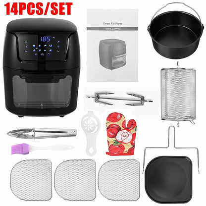Hot Air Fryers for Home Use Hot Air Fryer Oven Electric Touch Digital Airfryer Rotisserie Dry Large Cooker 12L Hopeful Charity